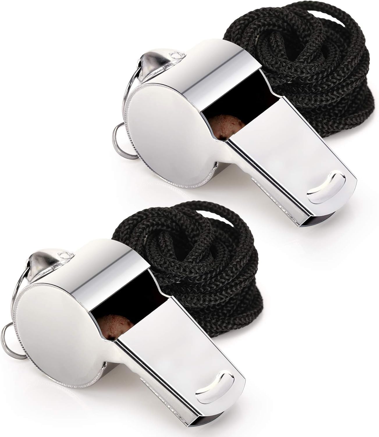 FYA Stainless Steel Whistle with Lanyard - Ultra Loud Referee Whistle for Sports Coaches, Police Officers & Emergency Situations | Perfect for Soccer Games, Training Sessions & Outdoor Safety