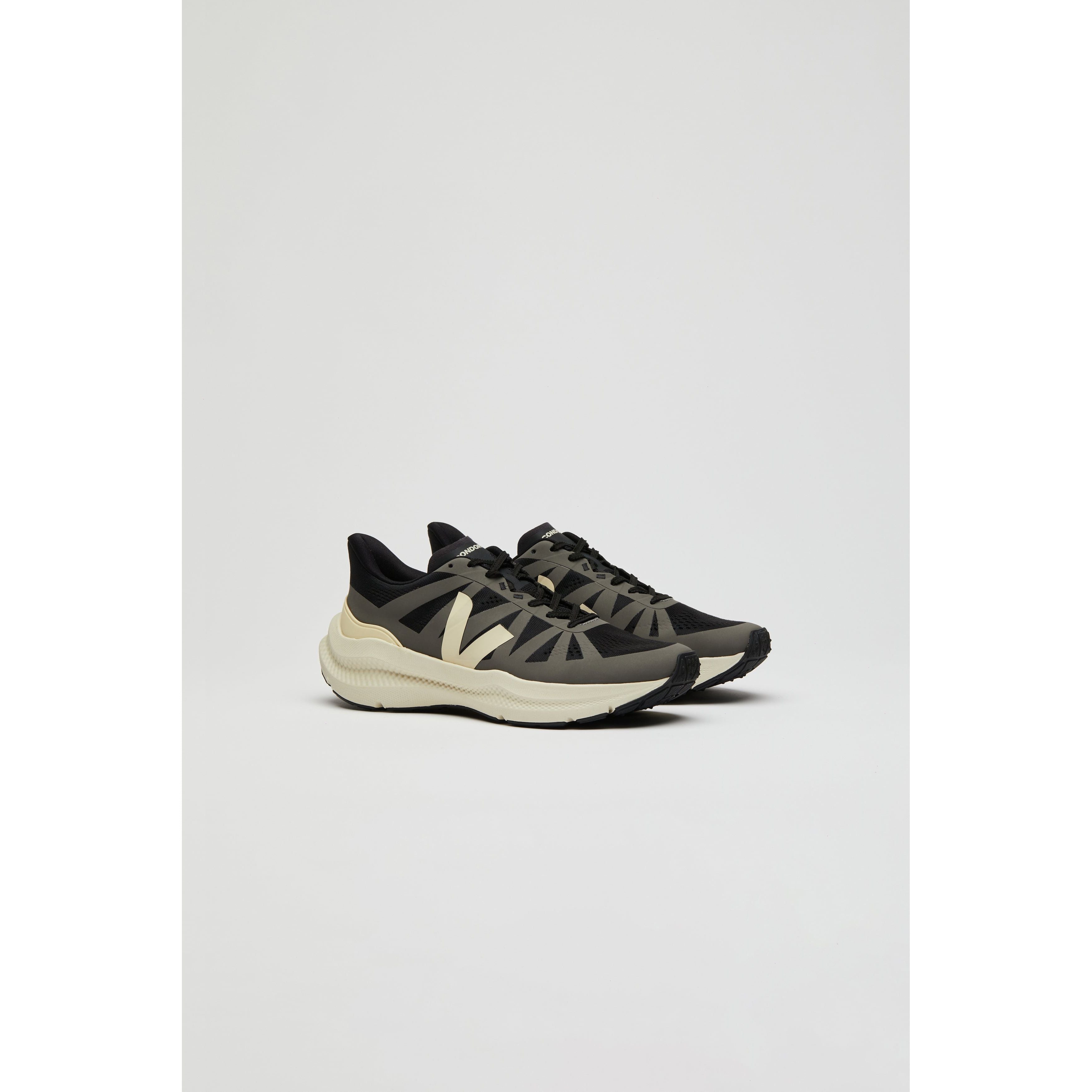 Veja Men's Condor 3 Sneakers - Engineered Mesh Running Shoes in Black Calcaire | Lightweight & Breathable for Gym, Running & Casual Wear