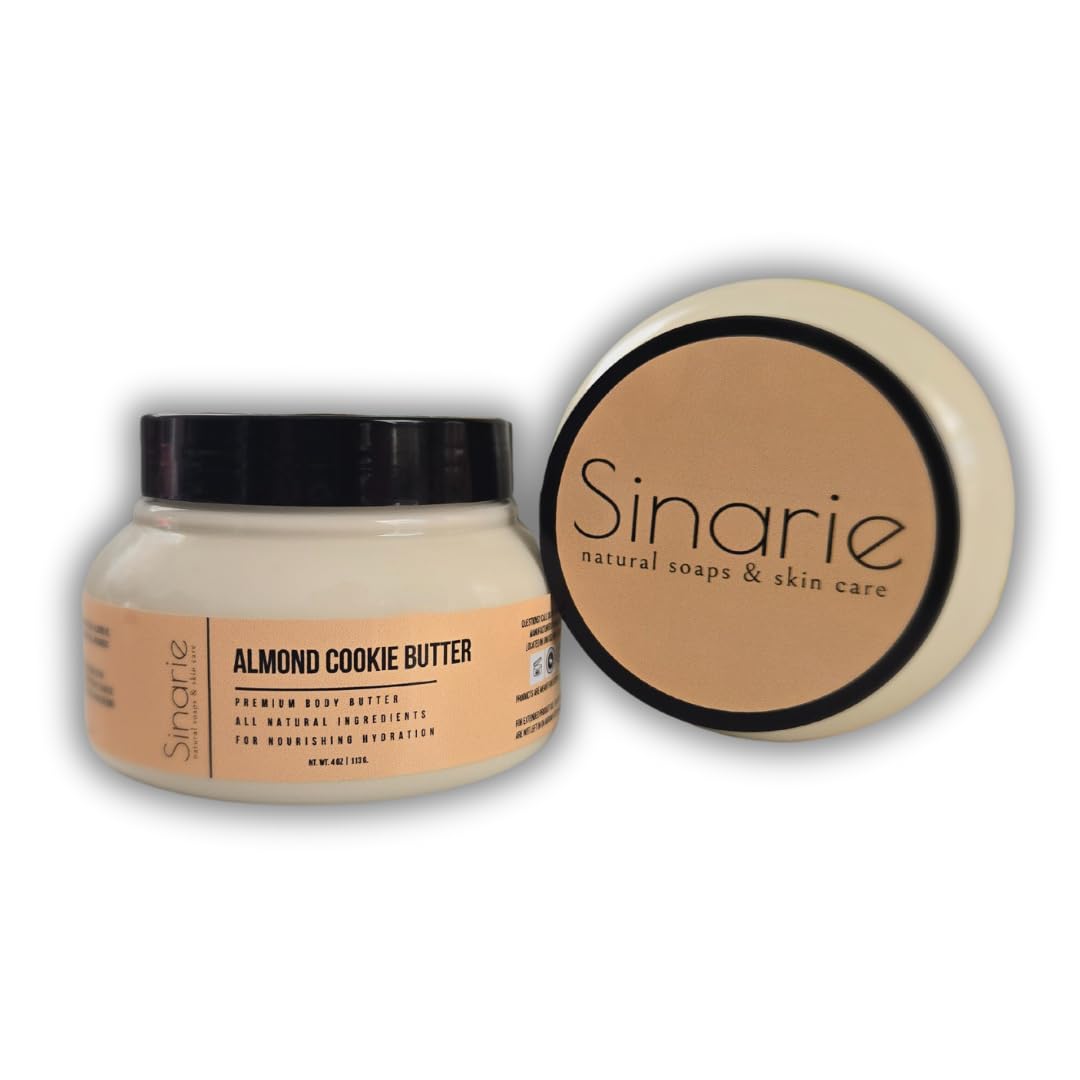 Almond & Cookie Butter Whipped Body Butter - 8 oz | Natural Moisturizing Skin Care Lotion | Deep Hydration for Dry Skin | Perfect for Daily Use & After Shower