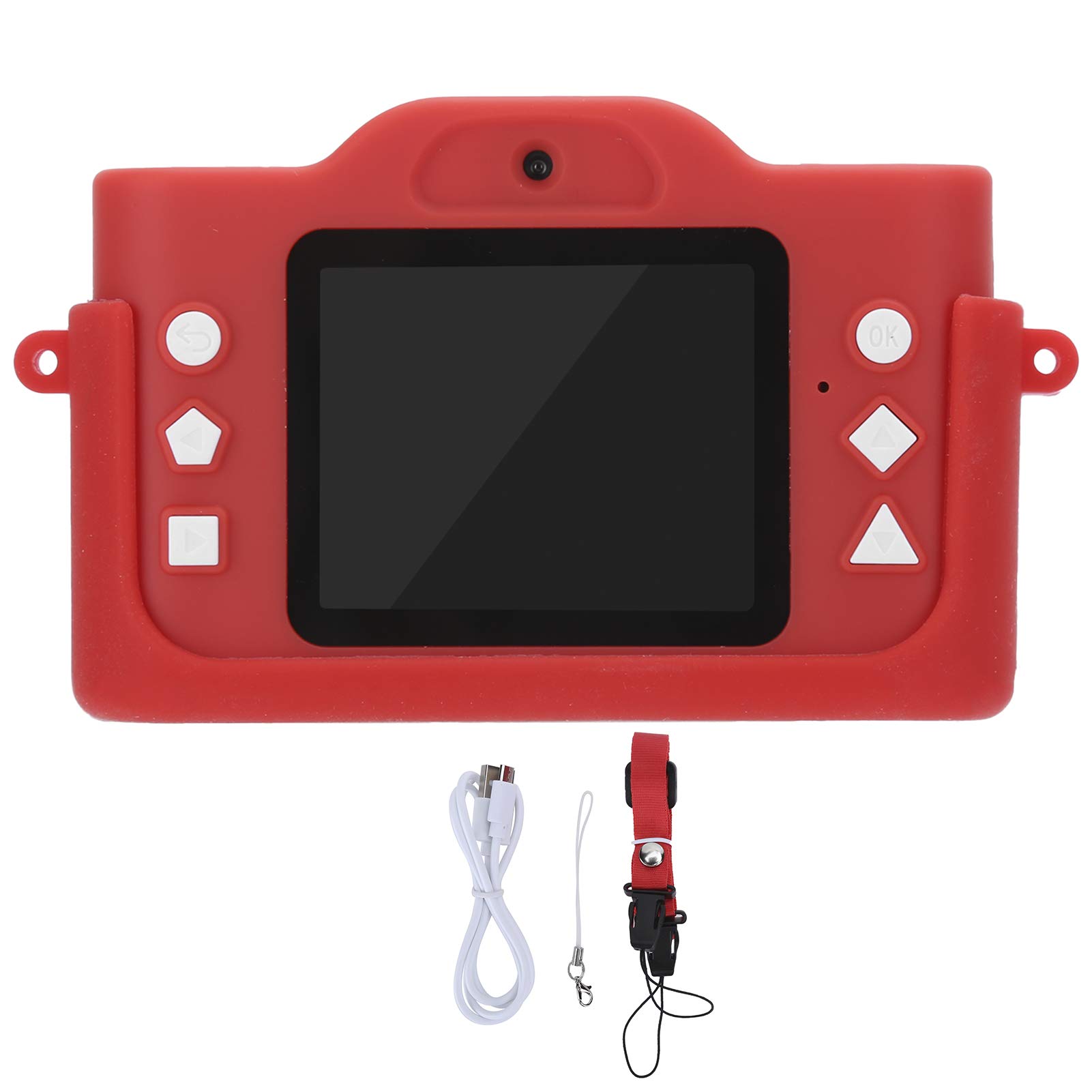 Gerioie Kids Digital Camera - 40MP Front & Rear Dual Lens Child Camcorder with MP3 Player | Christmas Gift for Kids | Santa Claus Pattern Soft Silicone Case (Red) | Perfect for Birthday Parties, Travel Adventures & Family Memories