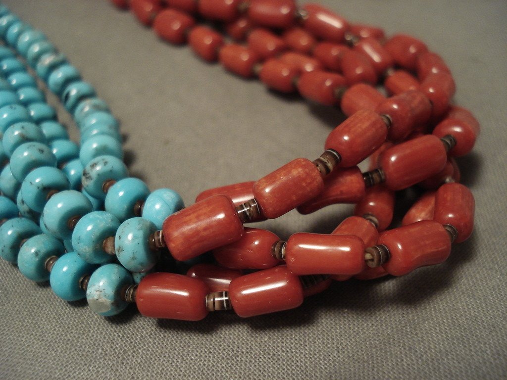 Exquisite Modern Turquoise & Coral Sterling Silver Native American Necklace - Handcrafted Jewelry for Women, Boho Chic Style, Perfect for Casual Wear & Special Occasions