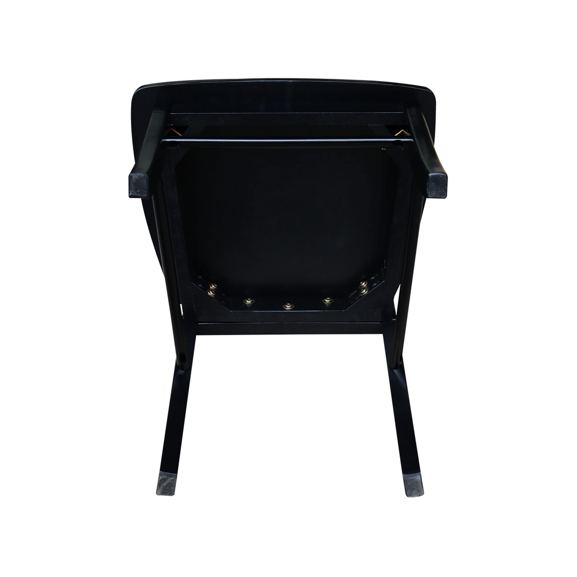 X-Back Dining Chairs Set of 2 - Black Solid Wood Parawood Construction - Stylish & Comfortable Kitchen & Dining Room Furniture - Perfect for Modern Homes, Restaurants & Office Break Rooms