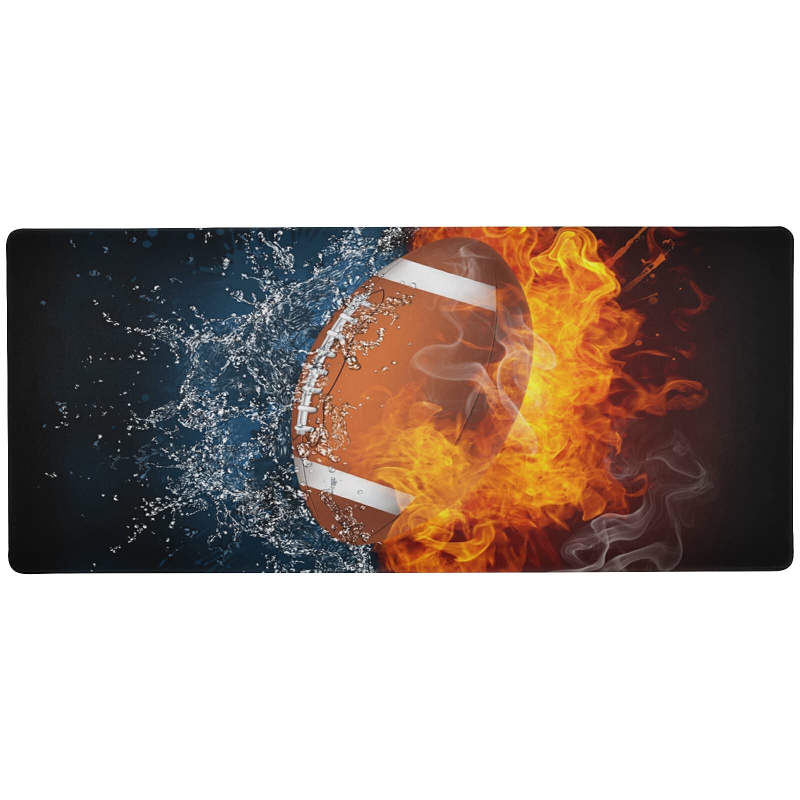Glaphy Large Gaming Mouse Pad 31.5x15.7in - Non-Slip Football Design Desk Mat for PC, Laptop, Computer - Perfect for Esports, Office Work & Gaming Setup Accessories