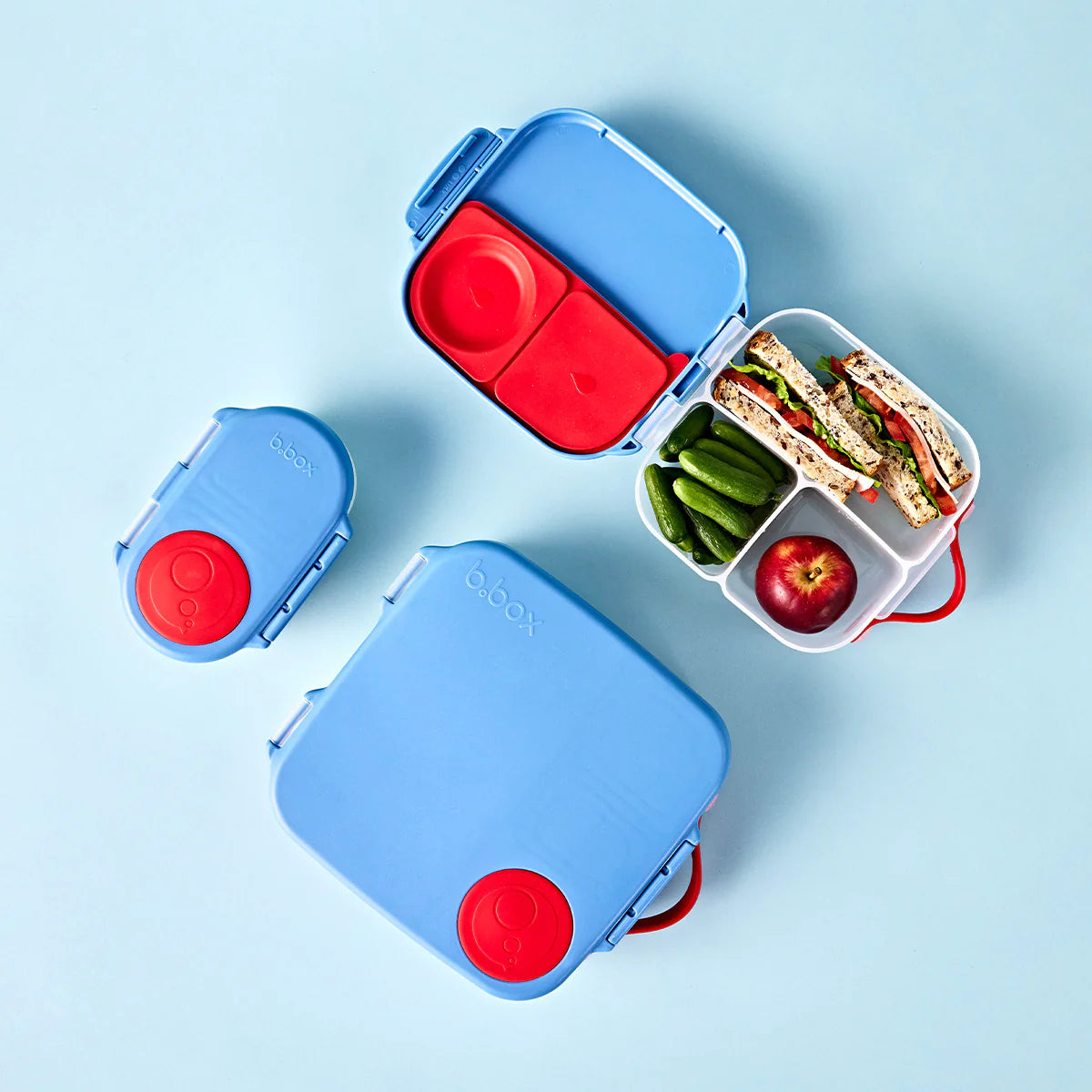 b.box Snack Box for Kids - Leak Proof, BPA Free, Portable Food Container with Dividers - Blue Blaze - Perfect for School Lunches, Travel & On-the-Go Snacks