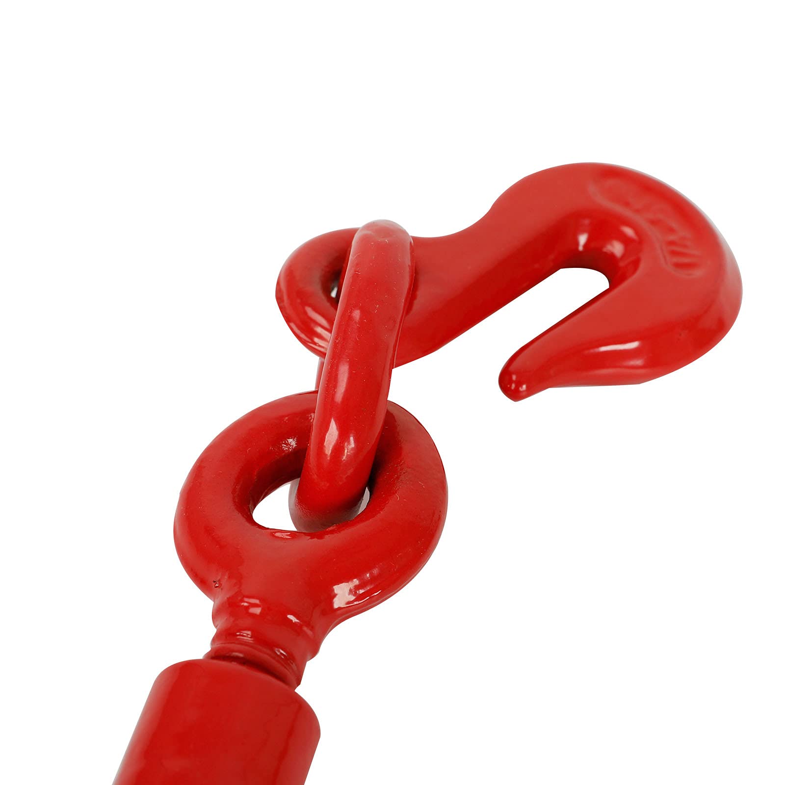 Heavy Duty Ratchet Lever Load Binder 1/4-5/16'' (6mm-8mm) - Commercial Grade Chain Binder for Cargo Flatbed Trailers - 7800 MBS, 2200 LBS Working Load Limit - Red (2 Pack) - Perfect for Securing Heavy Loads on Trucks & Trailers