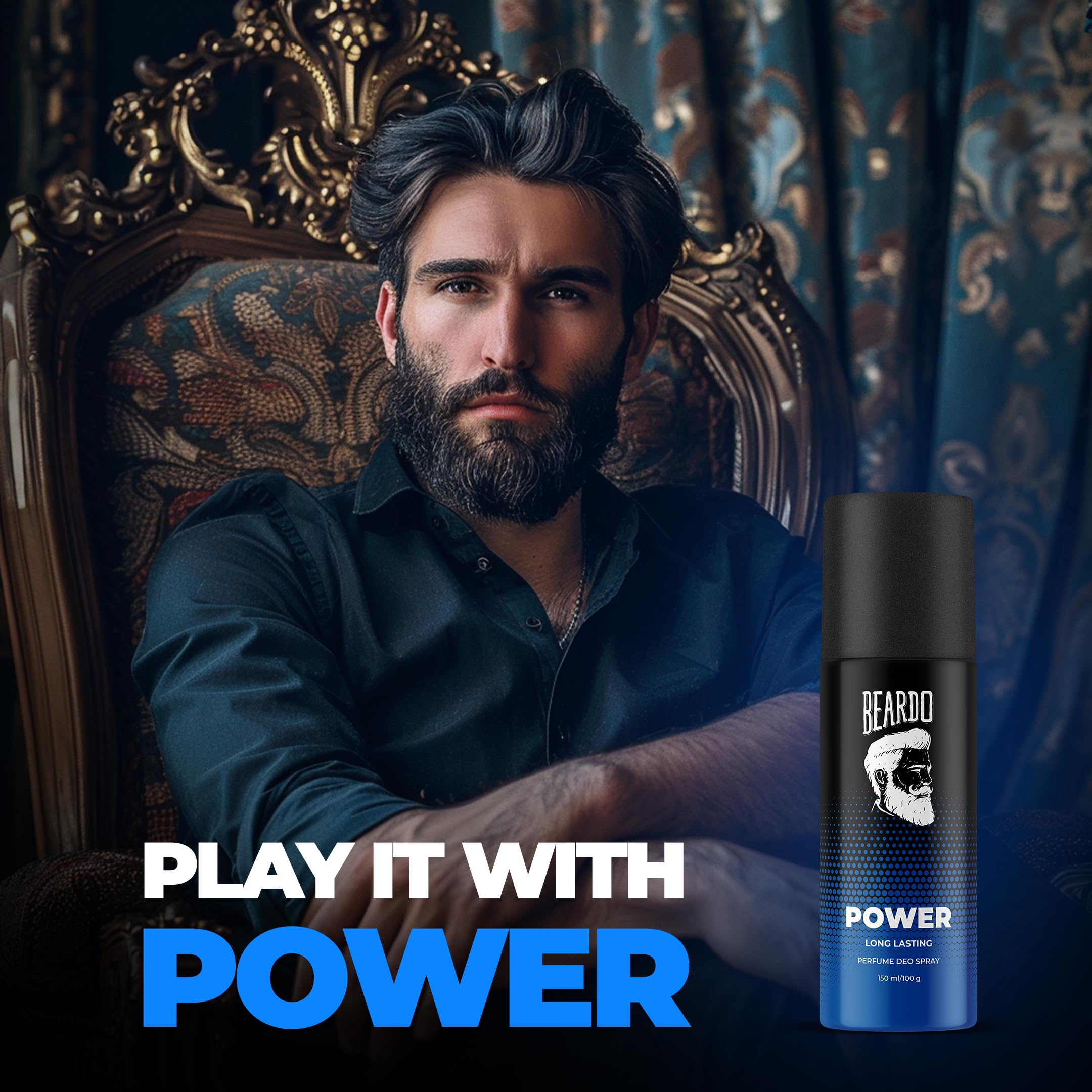 BEARDO Long Lasting Woody Aromatic Deodorant Spray for Men - 150ml Power Scent | Premium Cologne & Body Fragrance | Ideal Gift for Christmas, Birthdays & Special Occasions | Perfect for Work, Gym & Night Out