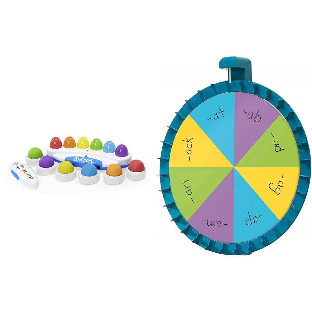Educational Insights Wireless Eggspert (2.4 GHz) & Jumbo Magnetic Spinner Set - Fun Classroom Games, Teacher Supplies for Interactive Learning & Quiz Activities