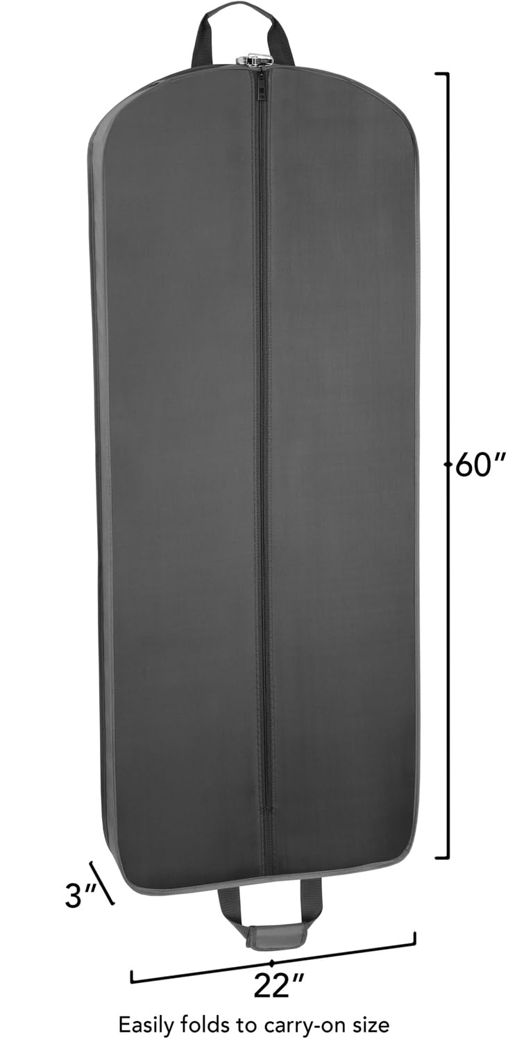 WallyBags 60 Inch Deluxe Hanging Garment Bag for Business Travel & Formal Wear - Wrinkle-Resistant Suit Carrier with Multiple Pockets for Men & Women