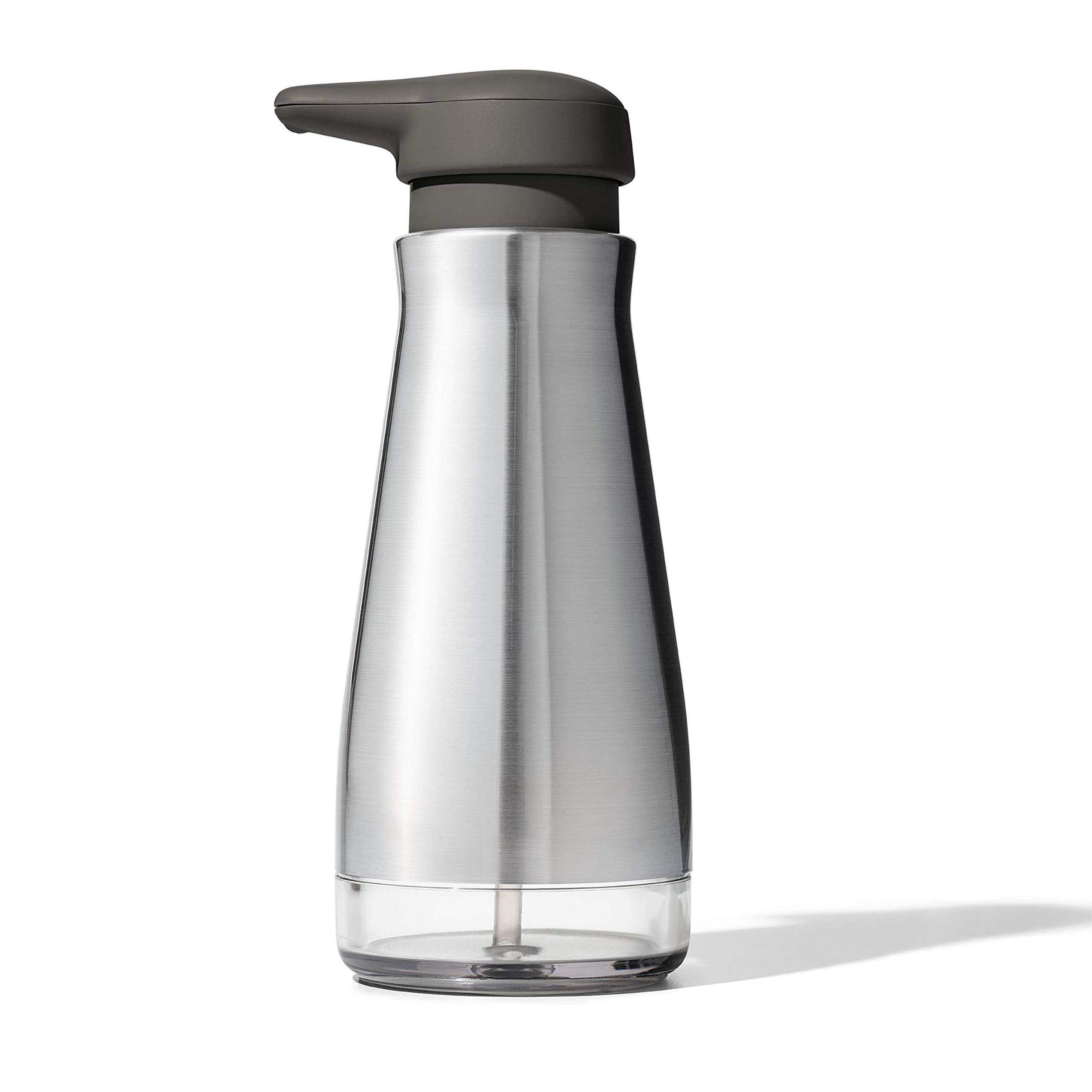 OXO Good Grips Stainless Steel Soap Dispenser & Dish Brush Set - Kitchen Sink Cleaning Bundle for Dishwashing & Countertop Organization