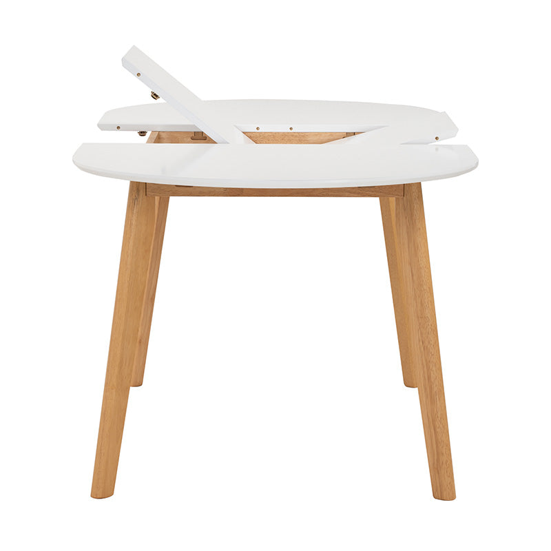 Extendable Dining Table 150-195cm | Werner Expandable Wooden Table | Natural & White Finish | Perfect for Small Spaces & Family Gatherings