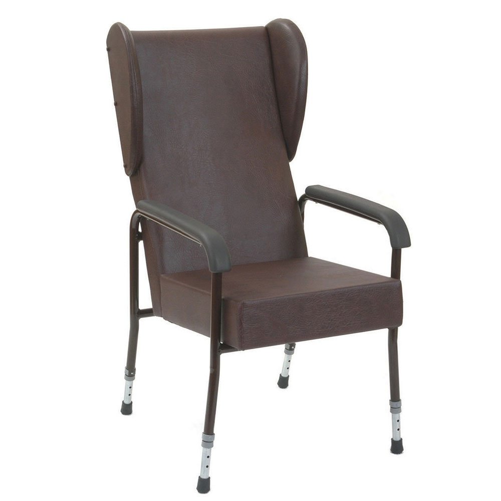 NRS Healthcare High Back Chair with Wings - Adjustable Height Ergonomic Office Chair with Padded Seat & Lumbar Support for Back Pain Relief - Perfect for Home Office, Gaming & Computer Workstations