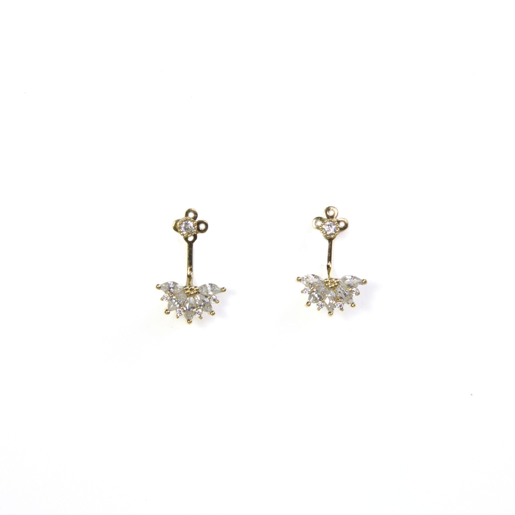 Flower Ear Jacket Studs - Elegant Floral Earrings for Women | Perfect for Weddings, Parties & Everyday Wear