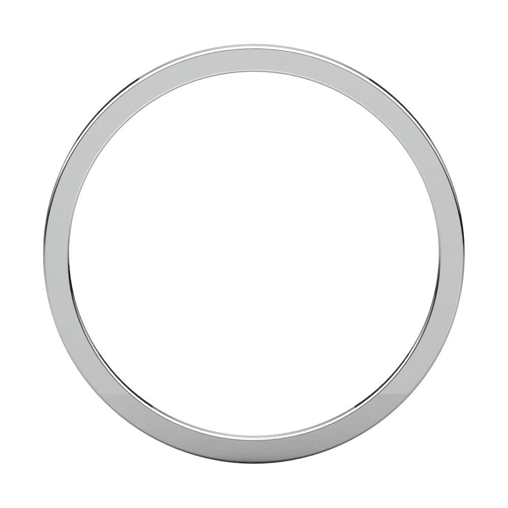 Jewels By Lux 14k White Gold 1mm Men's Wedding Band Ring - Size 11.5 | Classic Thin Flat Comfort Fit for Everyday Wear & Anniversary Gifts