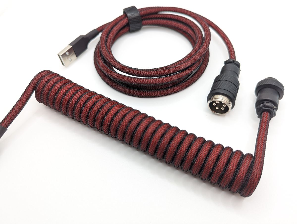 Premium Coiled USB Keyboard Cable - Aviator & Vampire Design for Mechanical Keyboards | Perfect for Gaming, Typing & Office Work