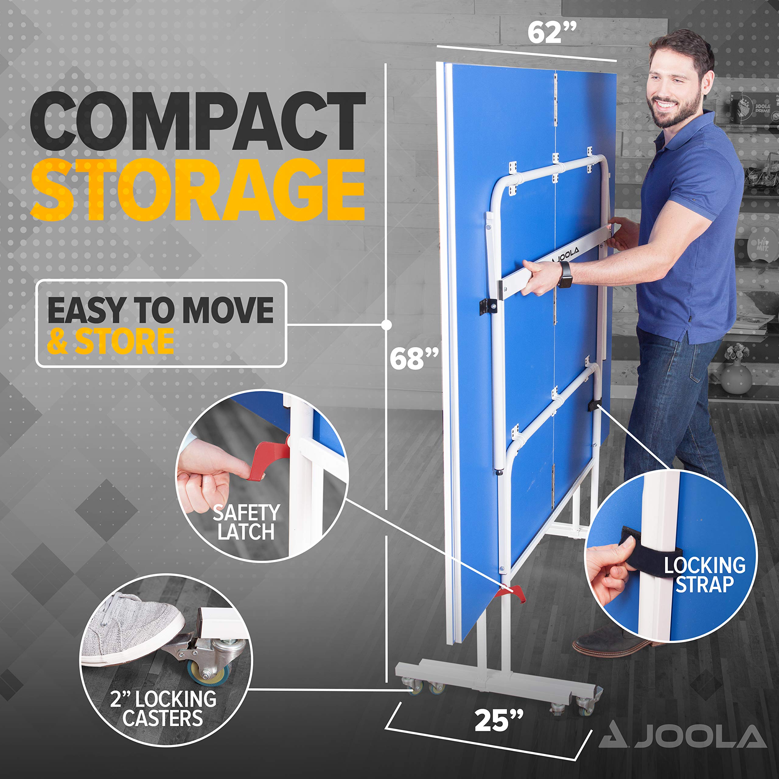 JOOLA 15mm Indoor Ping Pong Table with Quick Clamp Net - Professional Regulation Size Table Tennis Table for Home & Office - Compact Storage Design for Easy Setup - Perfect for Training, Recreation & Family Fun