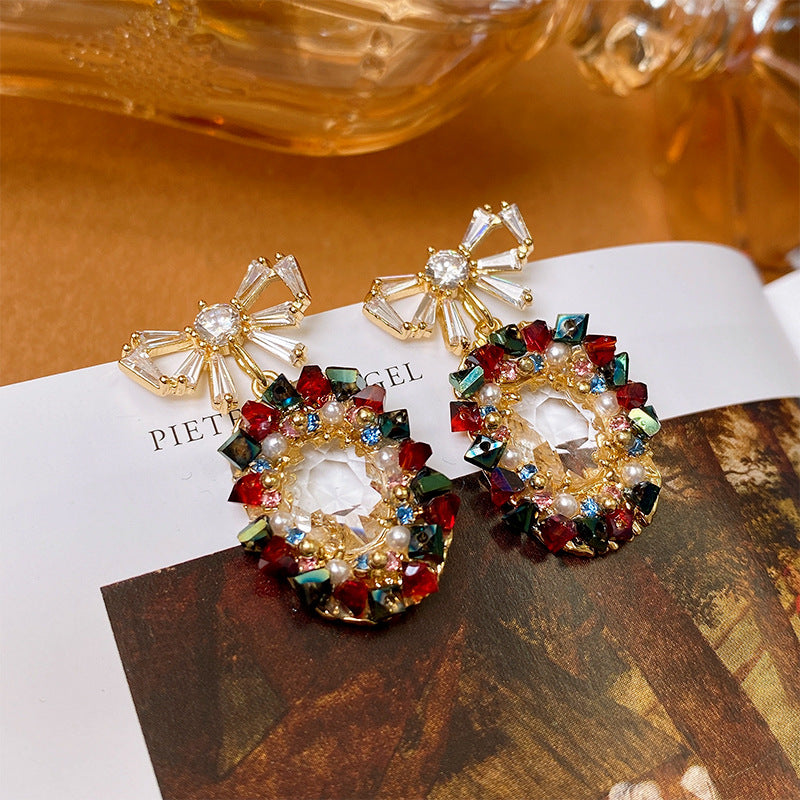 Boho Pearl Bow Drop Earrings for Women - Colorful Handmade Dangle Earrings | HE11153 | Perfect for Weddings, Parties & Boho Fashion