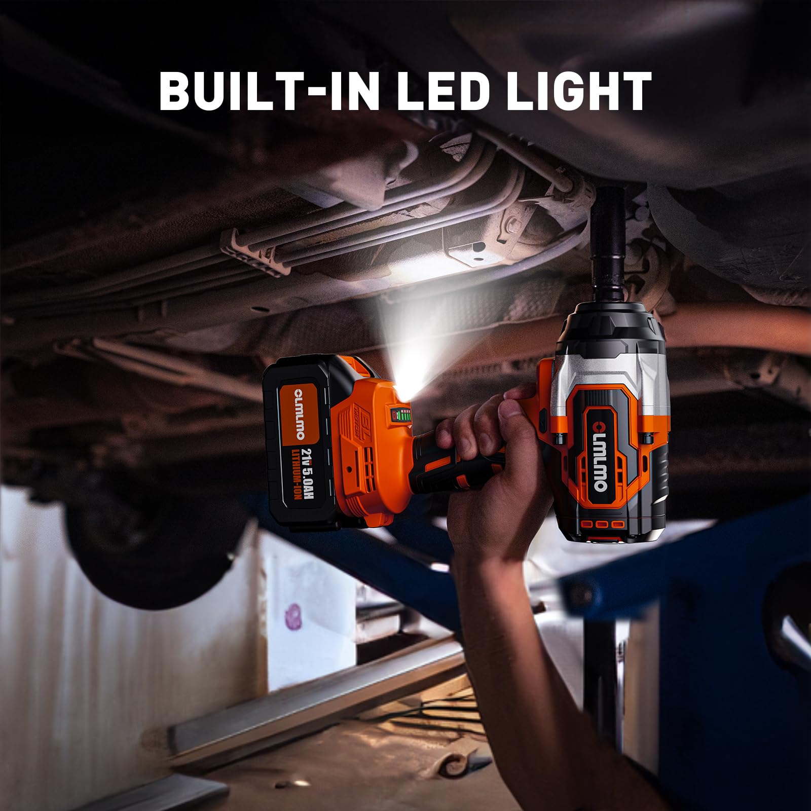 Brushless Cordless Impact Wrench 1/2 Inch - 800Ft-lbs High Torque, 2x5000mAh Batteries, 4-Speed Trigger & Fast Charger with 4 Sockets & Tool Box - Perfect for Automotive Repairs, Construction & DIY Projects