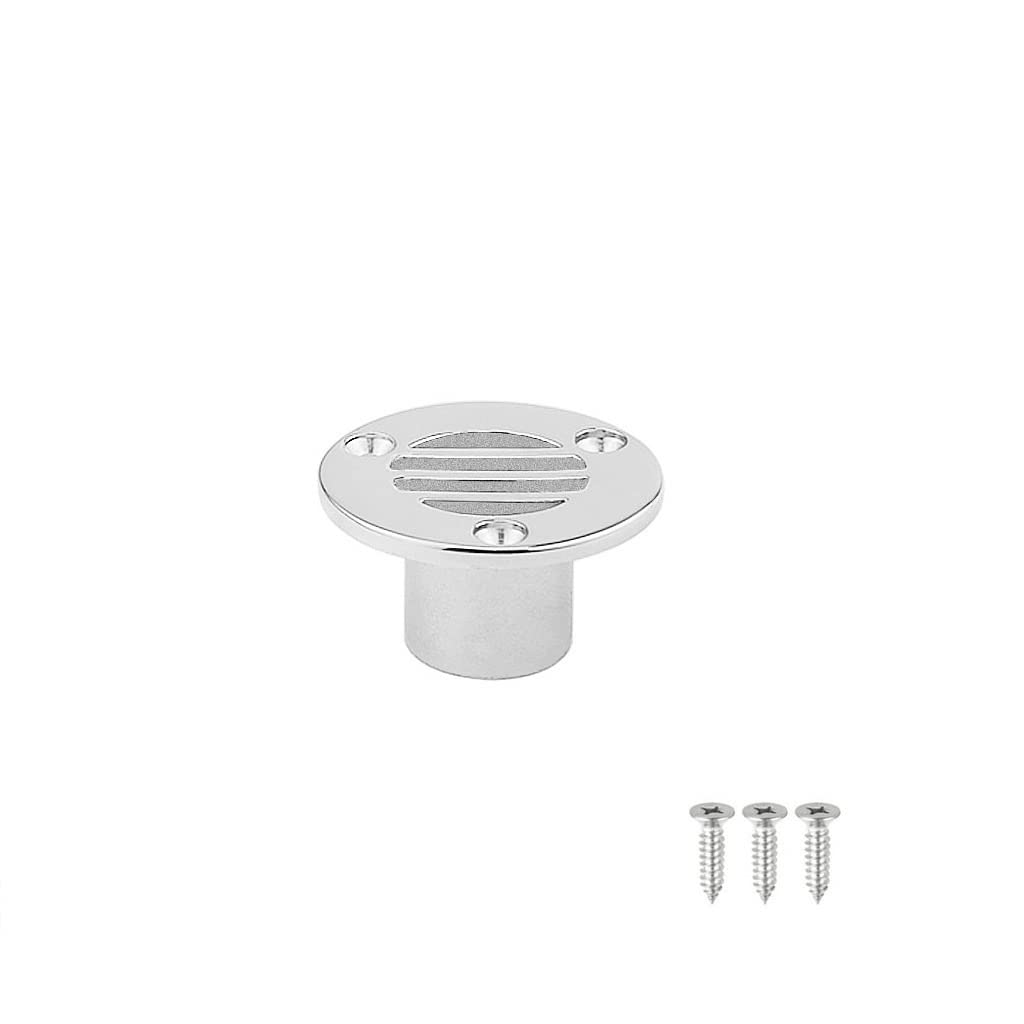 **Marine Grade 316 Stainless Steel Compact Boat Floor Deck Drain - 25mm Drainage Hardware Replacement for Boats & Yachts | Perfect for Marine, Fishing, and Water Sports**