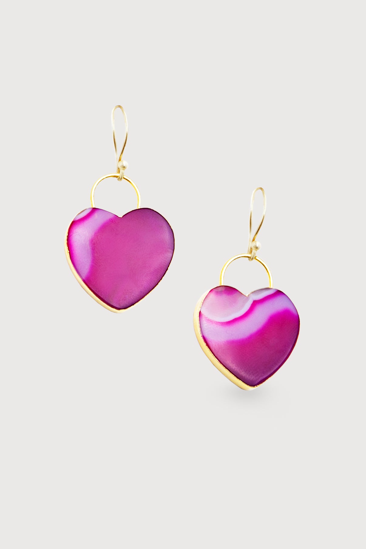 Natural Agate Heart Earrings for Women - Elegant Handmade Gemstone Jewelry - Perfect for Valentine's Day Gifts & Romantic Date Nights