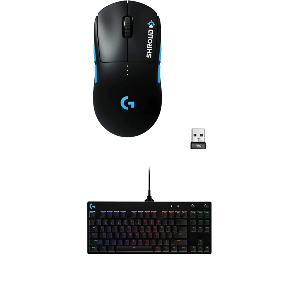 Logitech G PRO Wireless Gaming Mouse & Shroud Edition PRO Mechanical Gaming Keyboard - Professional Esports & Gaming Setup for PC, PS5, Xbox - Perfect for FPS, MOBA & Streaming