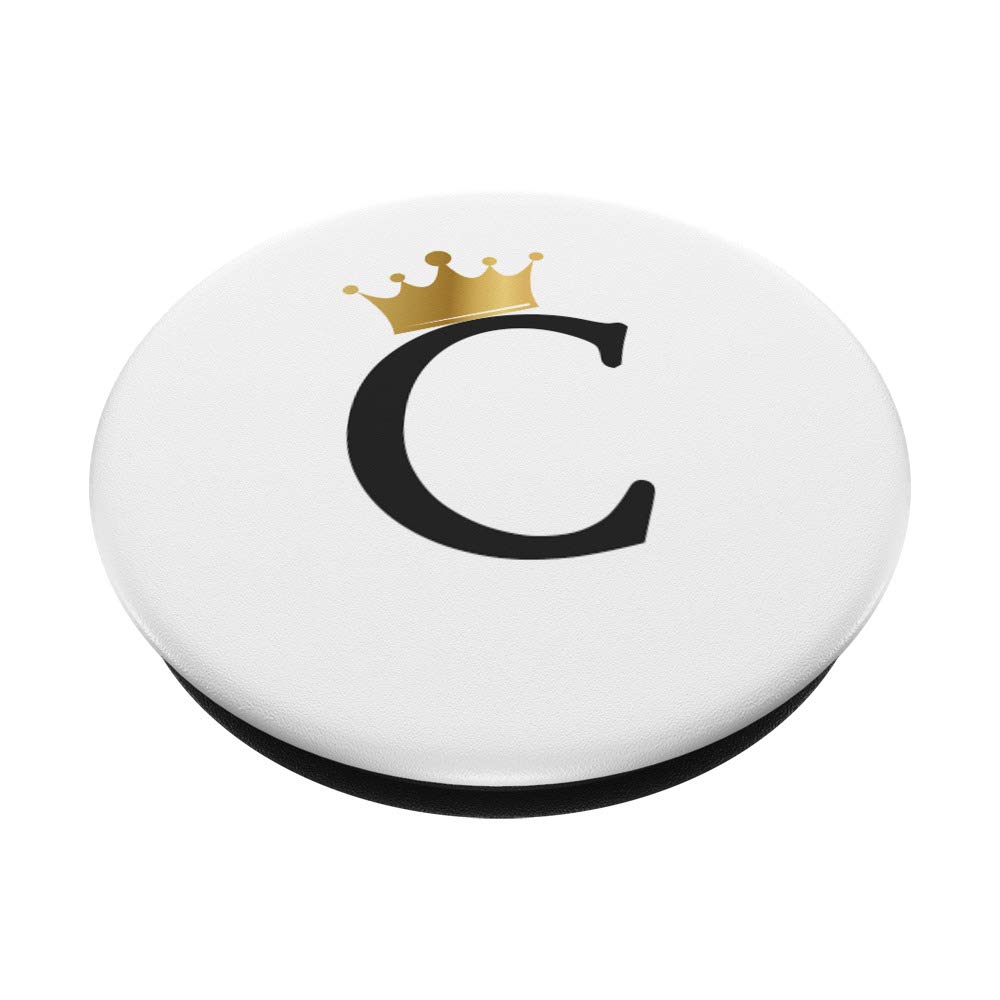 Gold Letter C Monogram PopSockets PopGrip - Swappable Phone Grip for iPhone, Samsung & Tablets - Perfect for Everyday Use, Travel & Selfies