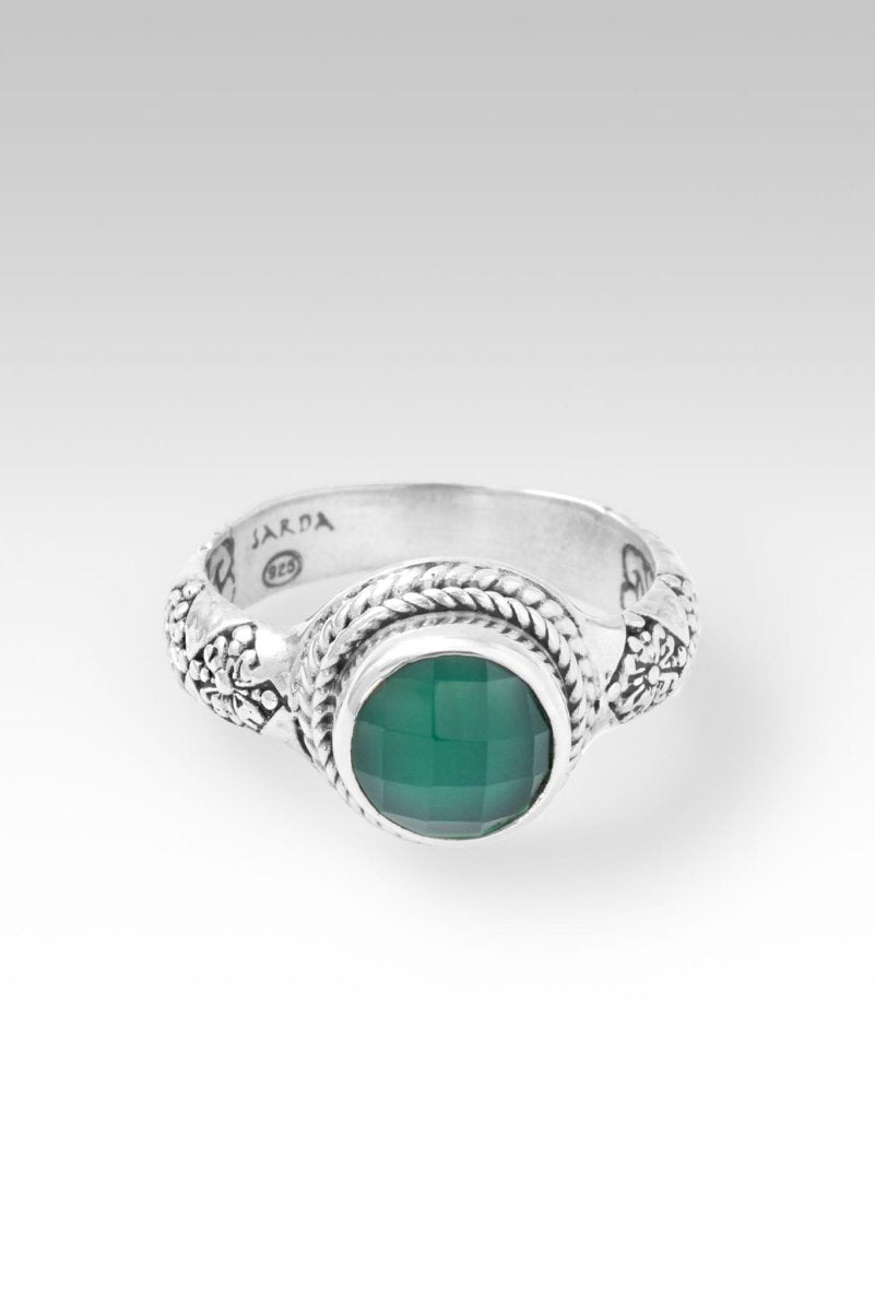 Green Onyx Make Your Light Shine Ring - Elegant Spiritual Jewelry for Meditation, Yoga & Positive Energy