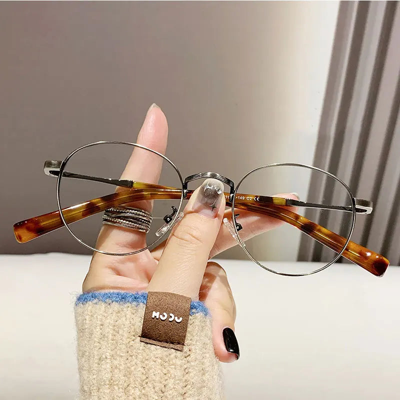 CCspace Unisex Full Rim Oval Alloy Acetate Eyeglasses 57243 - Lightweight & Durable Frame for Men & Women - Perfect for Reading, Work, and Everyday Wear