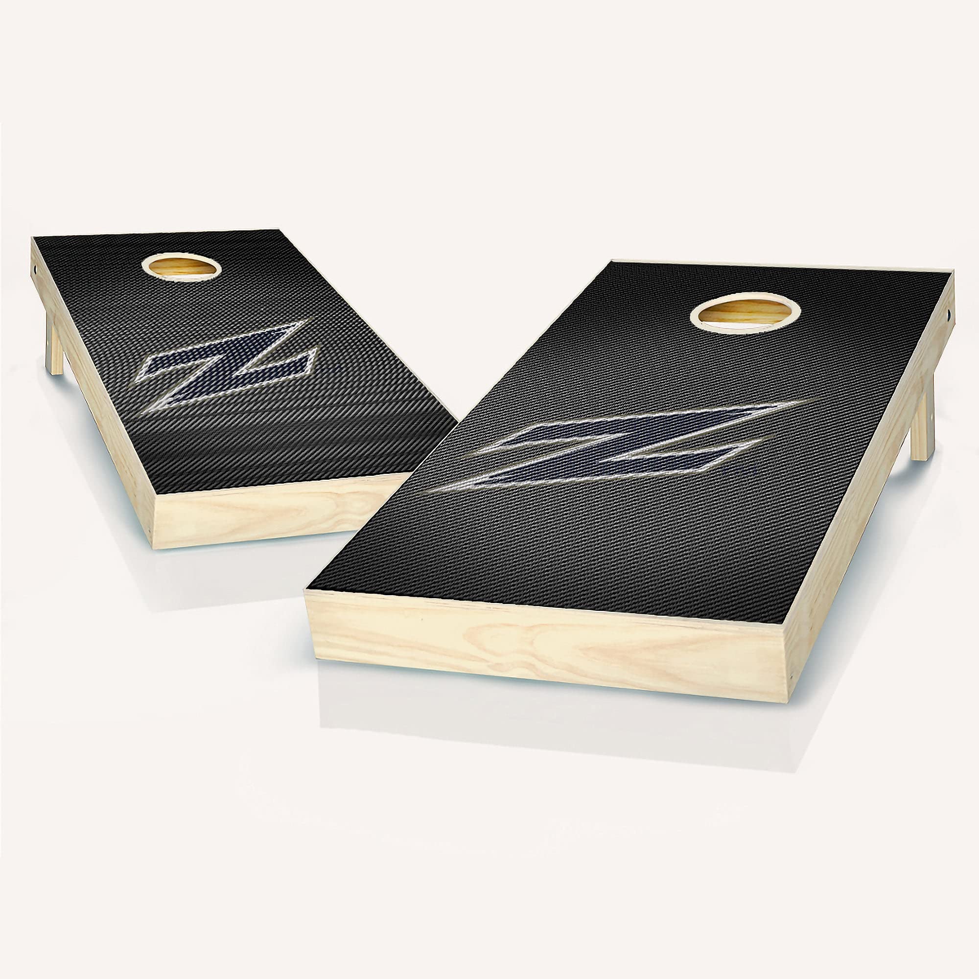 Premium Akron Slanted Cornhole Game Set - 2 Wooden Boards & 8 Bean Bags for Outdoor Lawn Games, Tailgating, Backyard Parties and BBQ Events