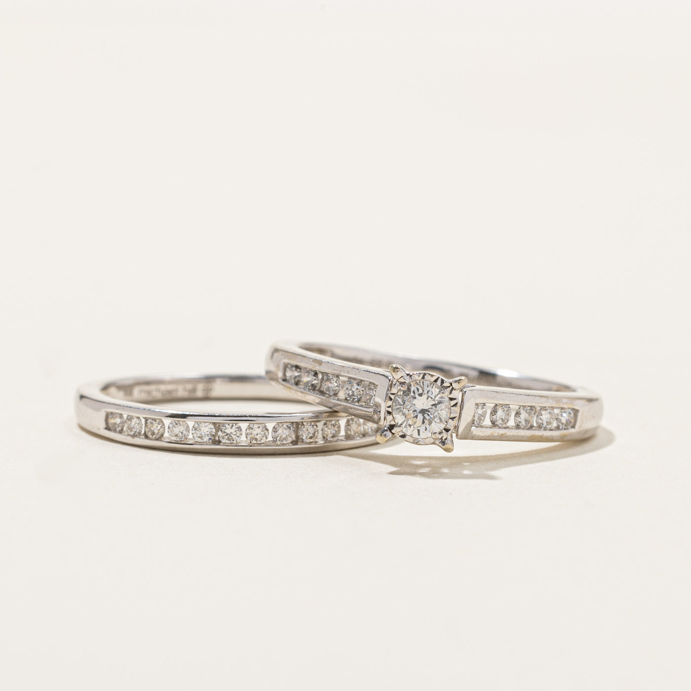 0.50ctw Channel Set Diamond Wedding Ring Set | Size 7.5 | Elegant Bridal Jewelry for Engagement & Anniversary Gifts | Perfect for Proposals, Weddings & Special Occasions