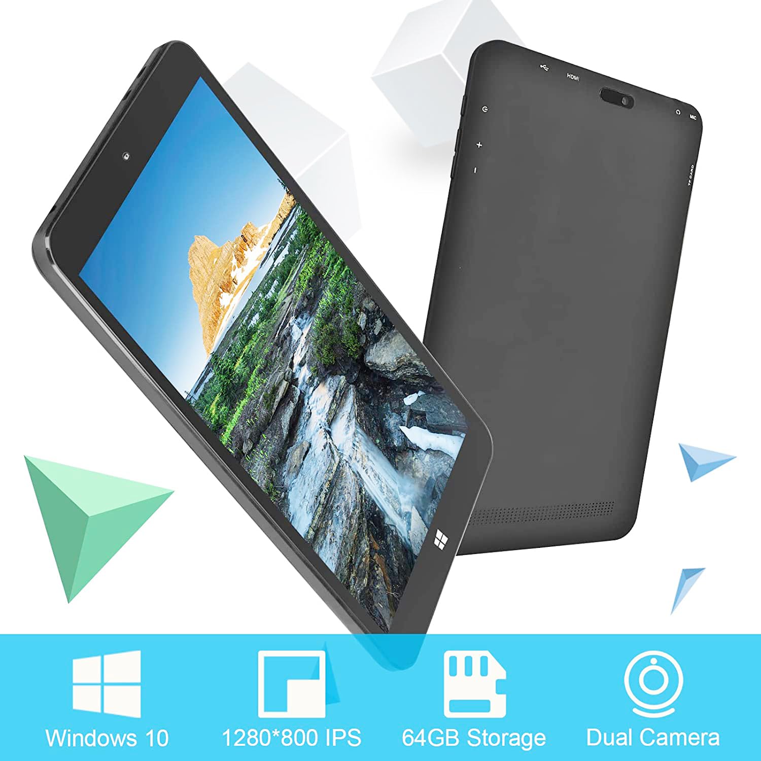 SZTPS® 8 Inch Windows Tablet - 4GB RAM 64GB ROM Intel Windows 10 Mini PC with Touchscreen HD 1280x800 IPS Display | Portable for Work, Travel & Entertainment