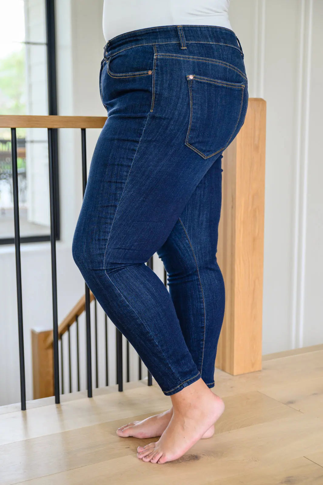 Georgia Back Yoke Skinny Jeans for Women - Stretch Denim Pants with Phone Pocket - Perfect for Casual Outfits & Everyday Wear