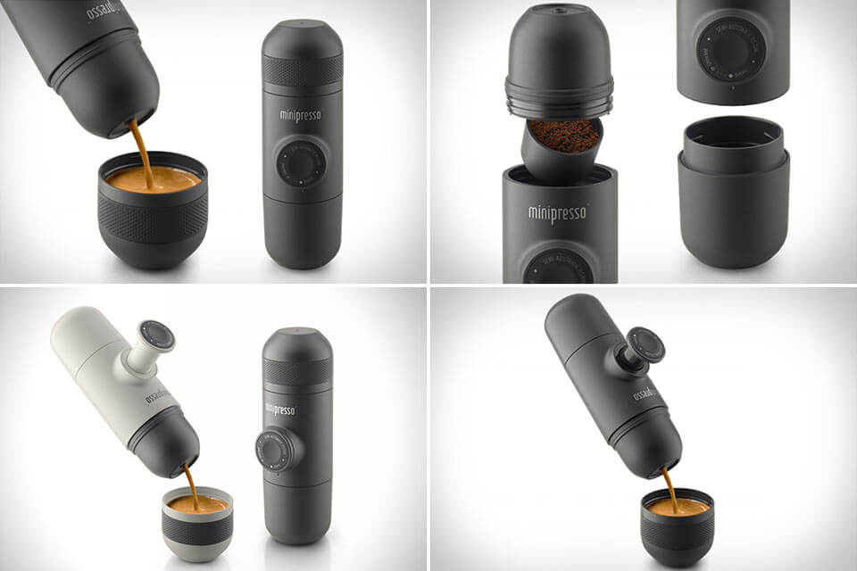 Wacaco MiniPresso GR Portable Espresso Maker for Coffee Grounds - Perfect for Travel, Camping & Office Use