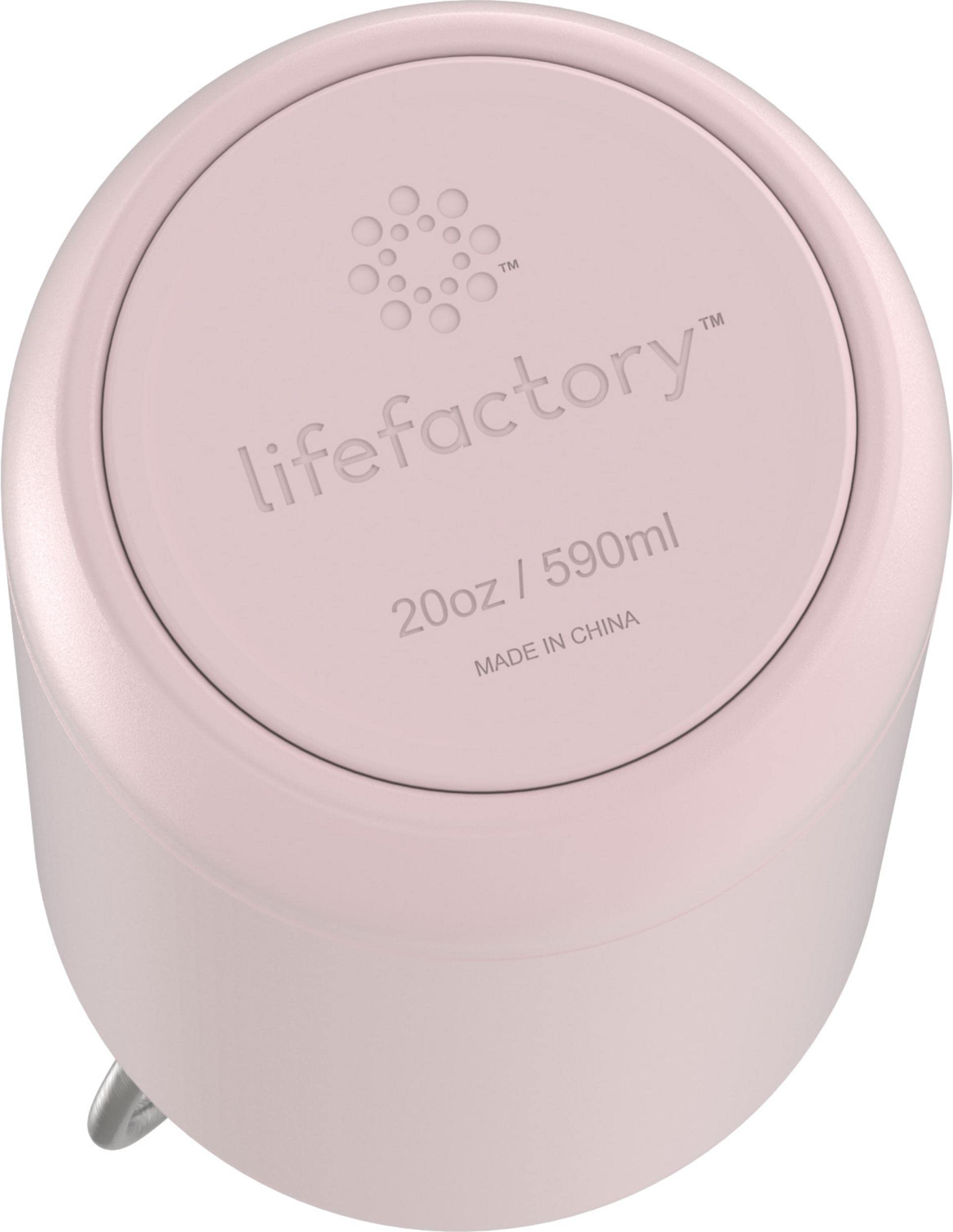 LifeFactory Stainless Steel Vacuum-Insulated Water Bottle - 20oz, Desert Rose - Perfect for Gym, Hiking & Outdoor Activities