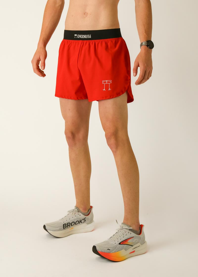 Men's Athletic Running Shorts - Red 4