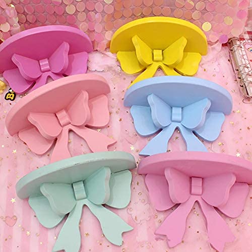 Cute Pink Floating Wood Shelf - Kawaii Wall Decor for Girls Room, Bedroom, Nursery & Office - Stylish Storage & Display Solution
