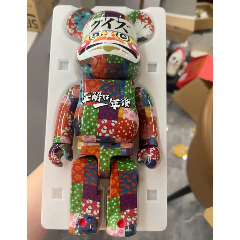 Be@rbrick Daruma Quiz Answer One Year Later 400% Limited Edition 2024 - Japanese Vinyl Art Toy Collectible for Home Display & Anime Fans