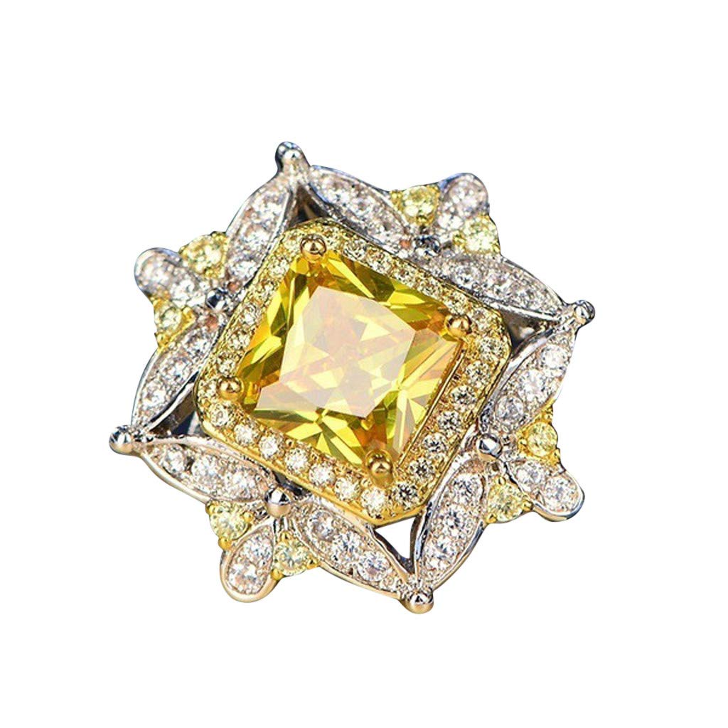 Luxury Men's Wedding Rings - 14K Gold Plated Yellow Diamond Engagement Ring for Groom, Party & Anniversary - Perfect for Proposals, Weddings & Special Occasions