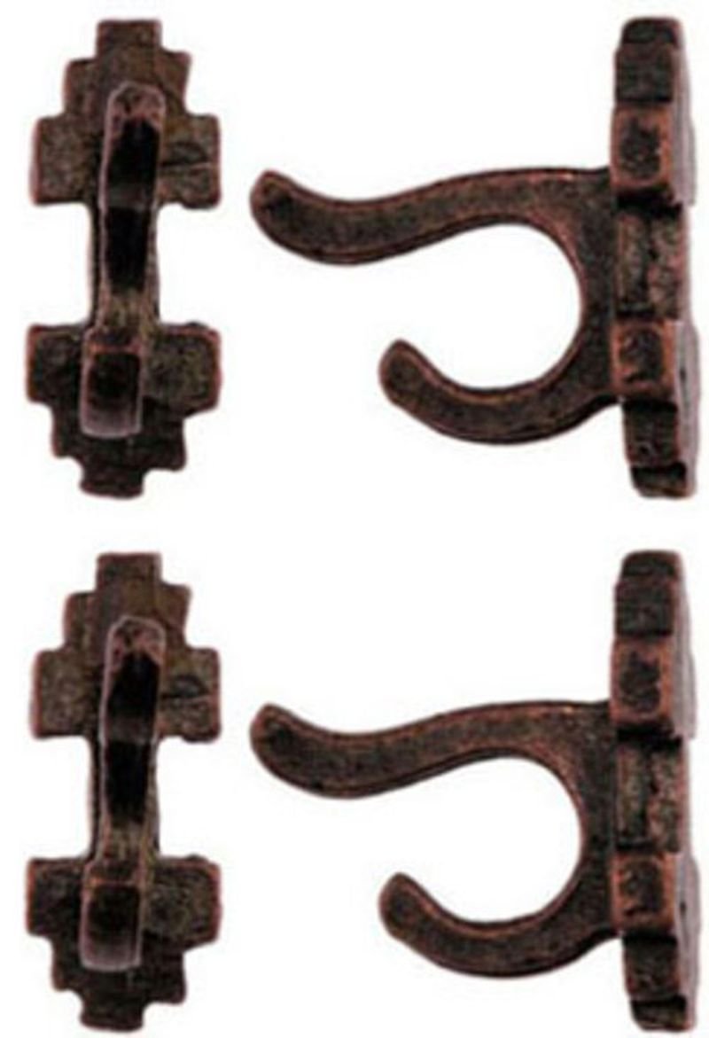 Handley House Miniature Wall Hooks - Oil Rubbed Bronze Finish - Perfect for Dollhouse Decor, Tiny Coat Hooks & DIY Miniature Projects