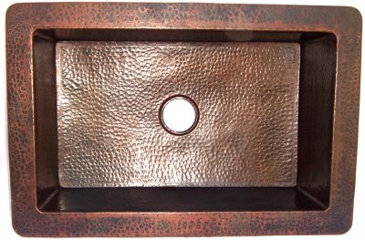 Farmhouse Hammered Copper Kitchen Sink - Vintage Style Handcrafted Copper Farm Sink for Rustic & Modern Kitchens | Perfect for Country Homes, Airbnb Renovations & Farmhouse Decor