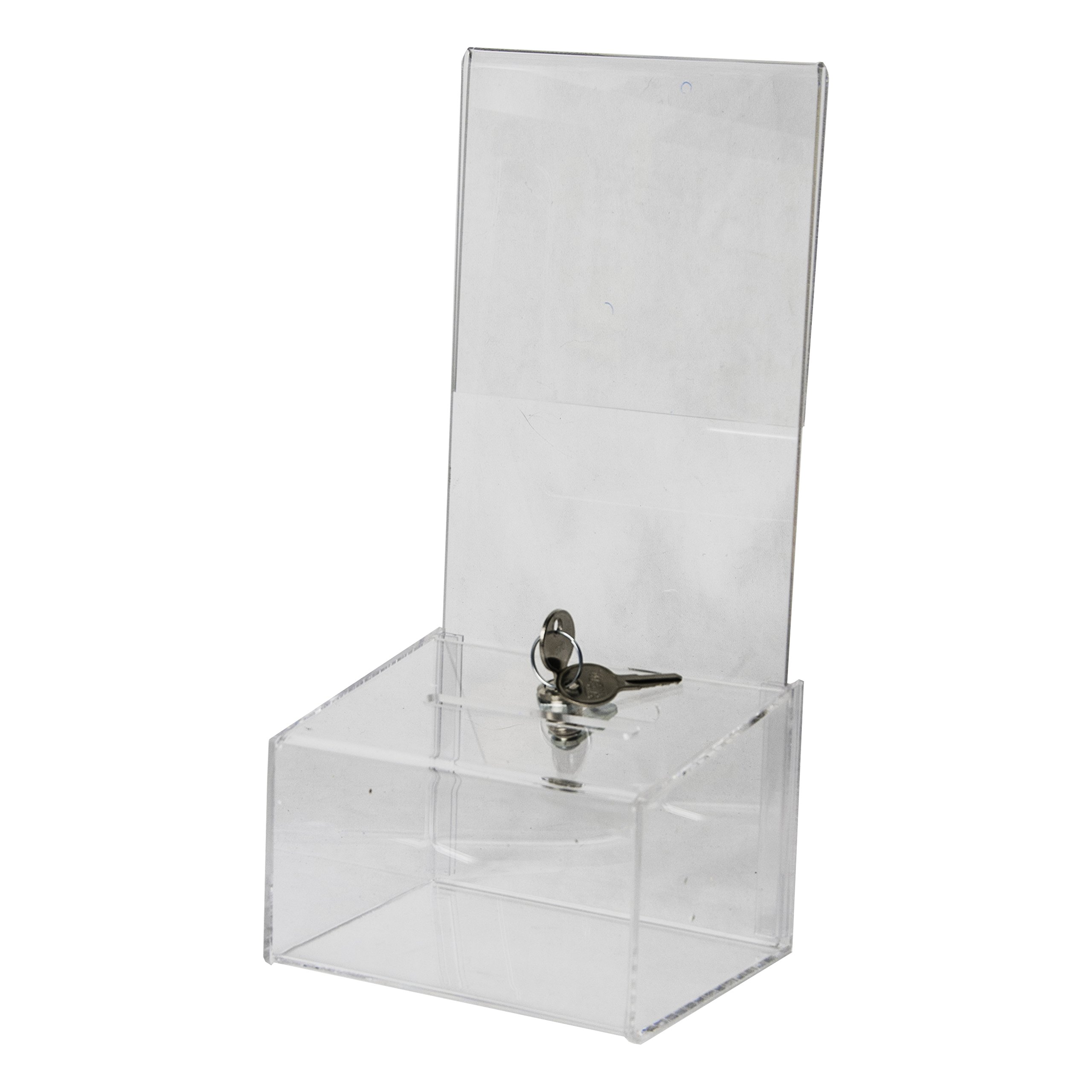 Clear Acrylic Locking Coin Box 5x3x5 Inches - Bulk Money Collection Box with Slot & Key - Secure Cash Storage for Retail, Events & Vending Machines (Pack of 40) - CBLH-533