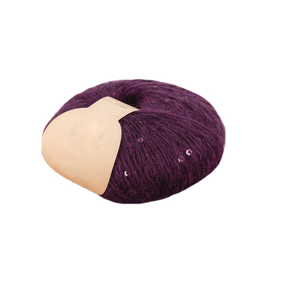 50g Lurex Mohair Yarn - Elegant Purple Sparkly Wool with Sequins for Knitting & Crochet | Soft Sequined Yarn for DIY Winter Hats, Sweaters, Shawls & Scarves | Perfect for Handmade Gifts & Cozy Winter Accessories