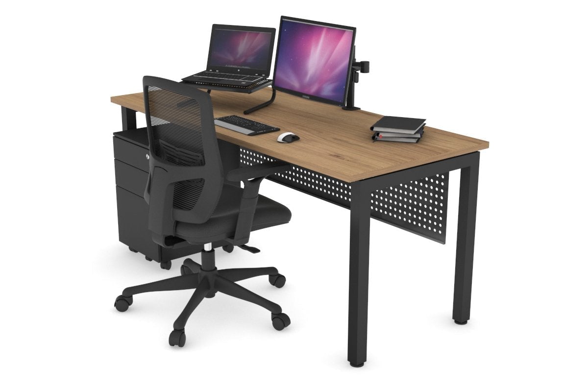 Modern Quadro Square Legs Office Desk 1400L x 700W - Sturdy Workstation for Home Office, Study Room & Small Business Spaces