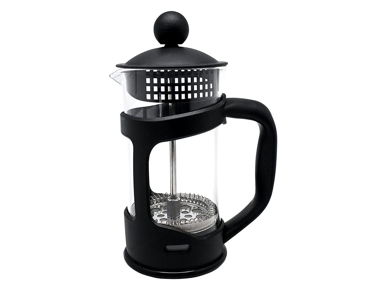 Premium French Press Coffee Maker - 350ml Borosilicate Glass & Stainless Steel - Nerthus FIH 319 - Ideal for Home, Office & Camping Brewing