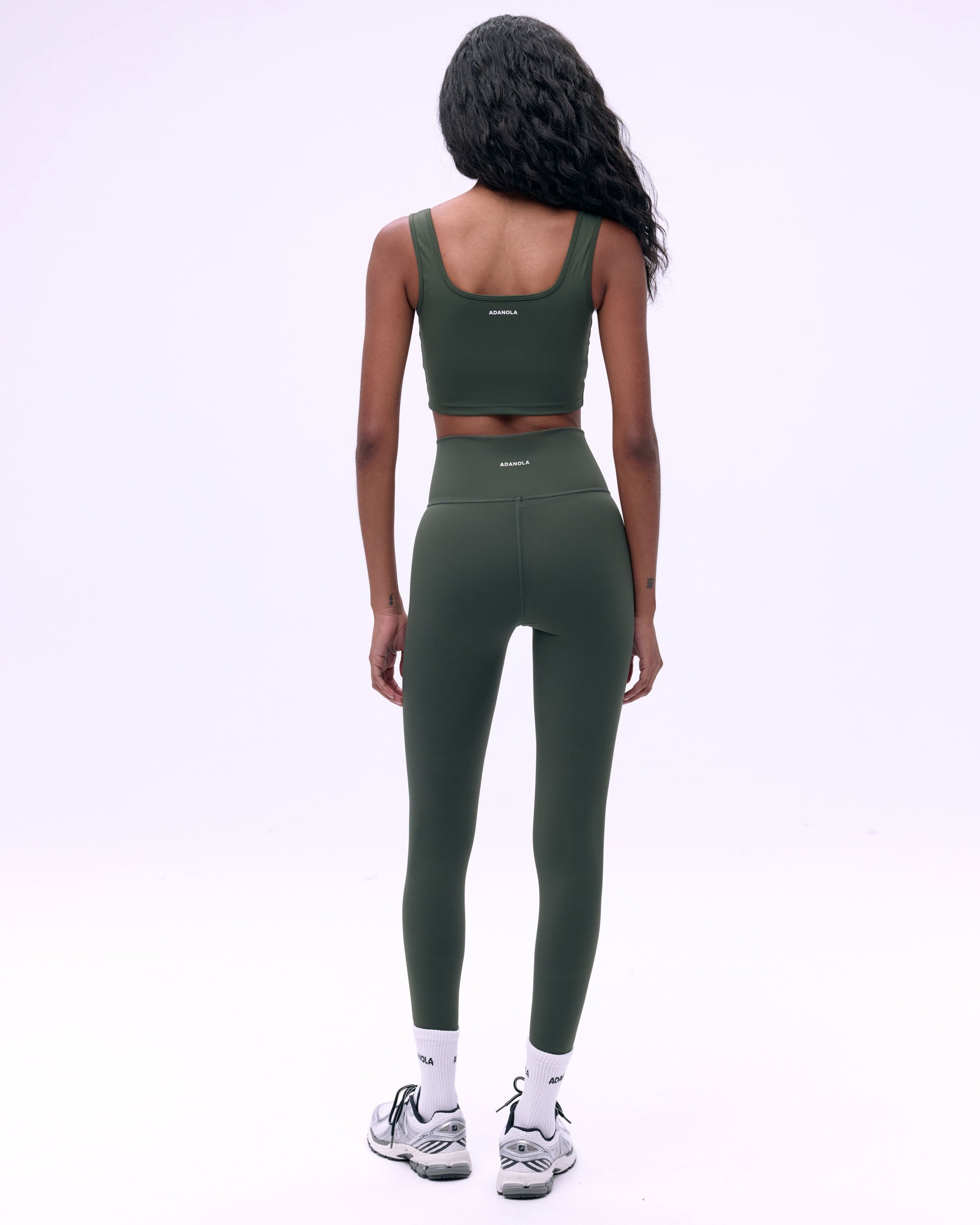 Premium High-Waist Yoga Leggings for Women - Dark Olive Green, Breathable & Stretchy Workout Pants for Running, Gym & Lounge