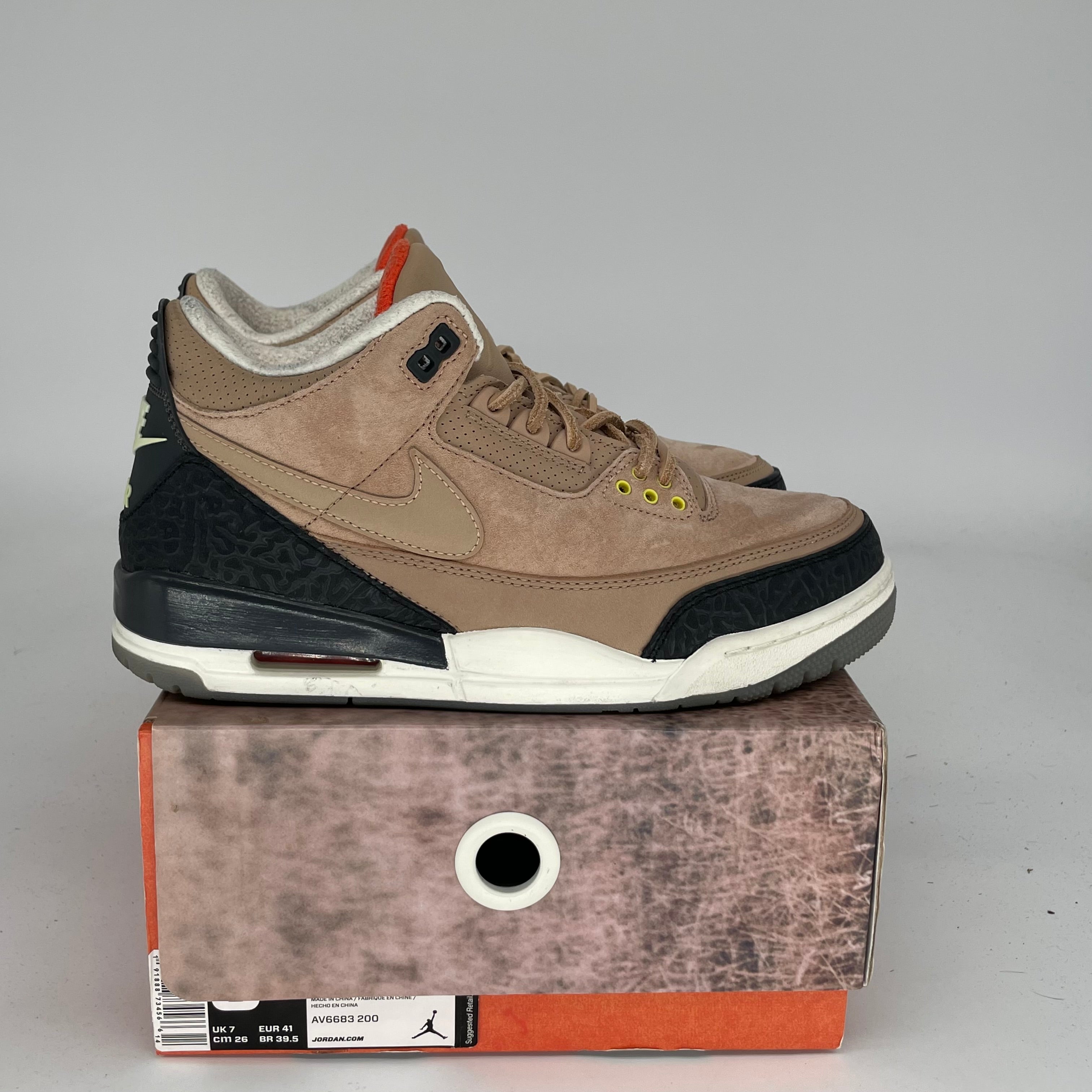 AIR JORDAN 3 Retro JTH Bio Beige Men's Basketball Shoes Size 8 - AV6683-200 | Authentic Sneakers for Casual Wear & Street Fashion