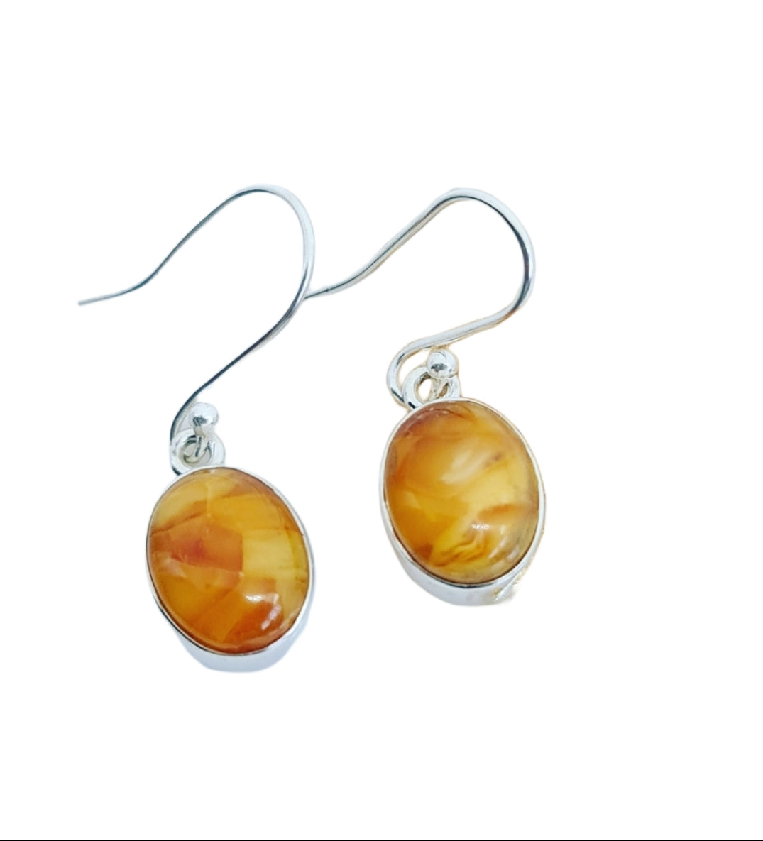 Amber Butterscotch Drop Earrings for Women - Handmade Dangle Earrings with Natural Stone - Perfect for Parties, Weddings & Everyday Wear