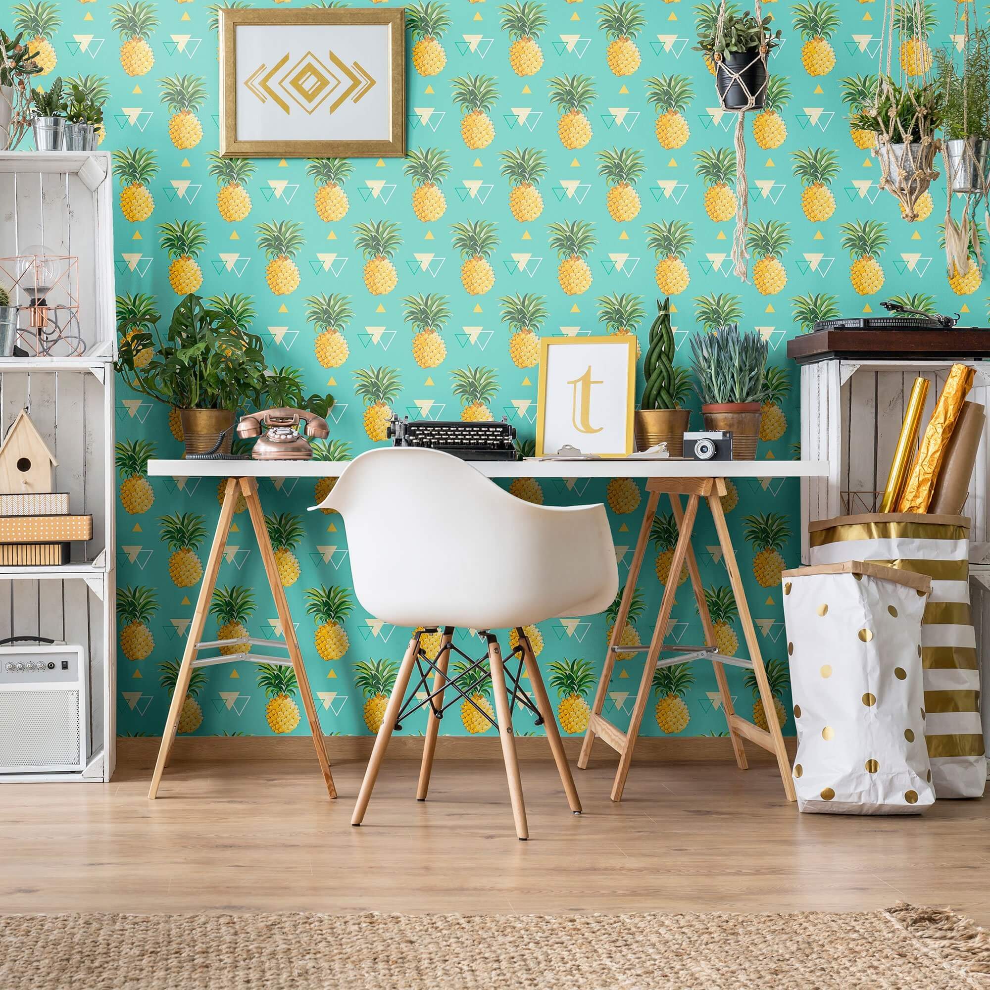 Blue Geometric Peel and Stick Removable Wallpaper - Self-Adhesive Decorative Wall Covering for Bedroom, Living Room, Office & Nursery Decor