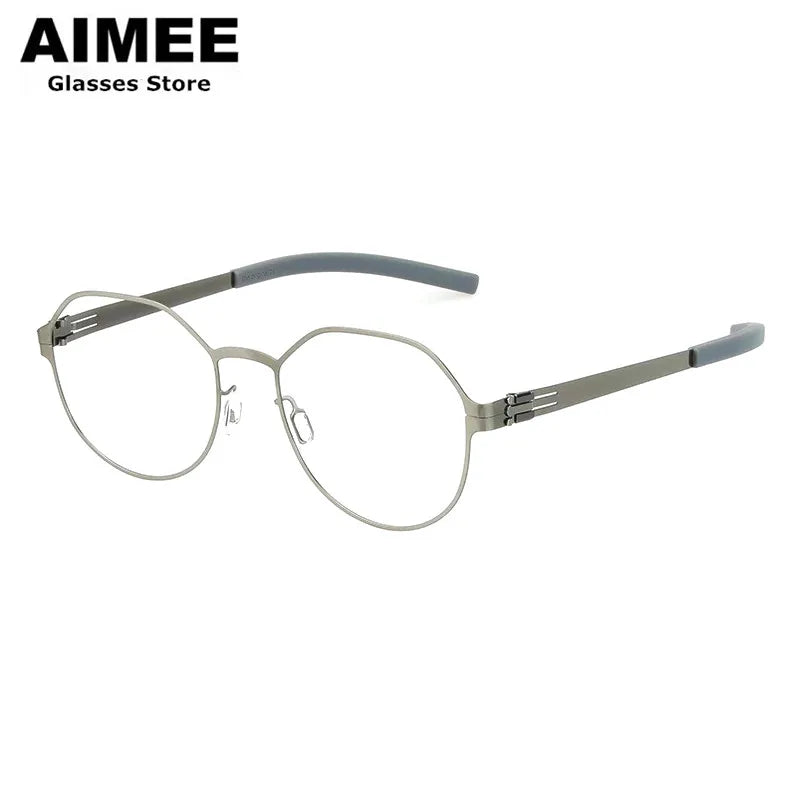 Aimee Women's Full Rim Polygon Round Screwless Steel Eyeglasses 4943 - Stylish & Lightweight Eyewear for Work, Reading & Everyday Use