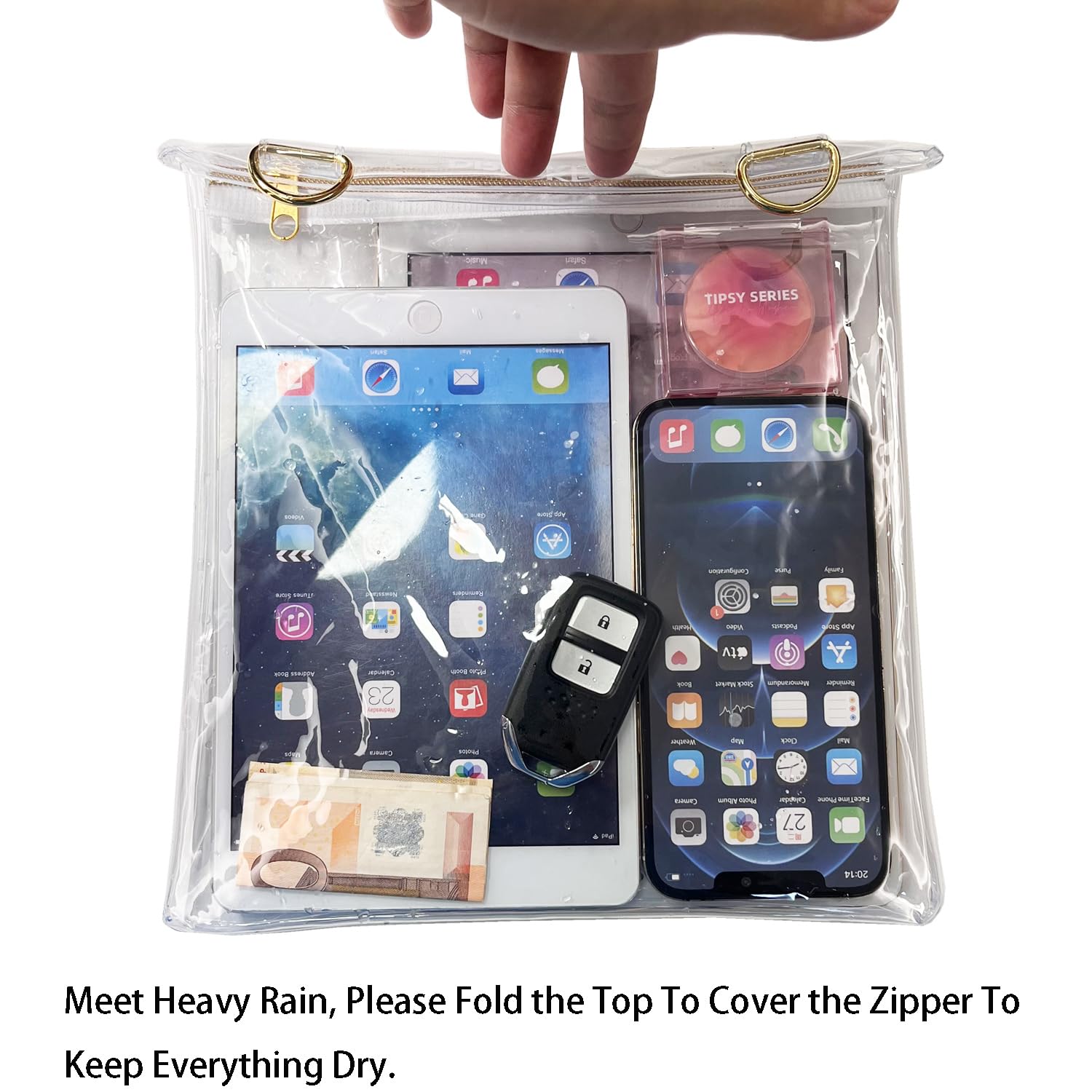 DRLOKPAK Clear Crossbody Bag - Stadium Approved Transparent Purse for Concerts, Sports Events, Gym, Graduation & School - Secure & Stylish (Black) | Perfect for Music Festivals, NFL Games & Airport Security