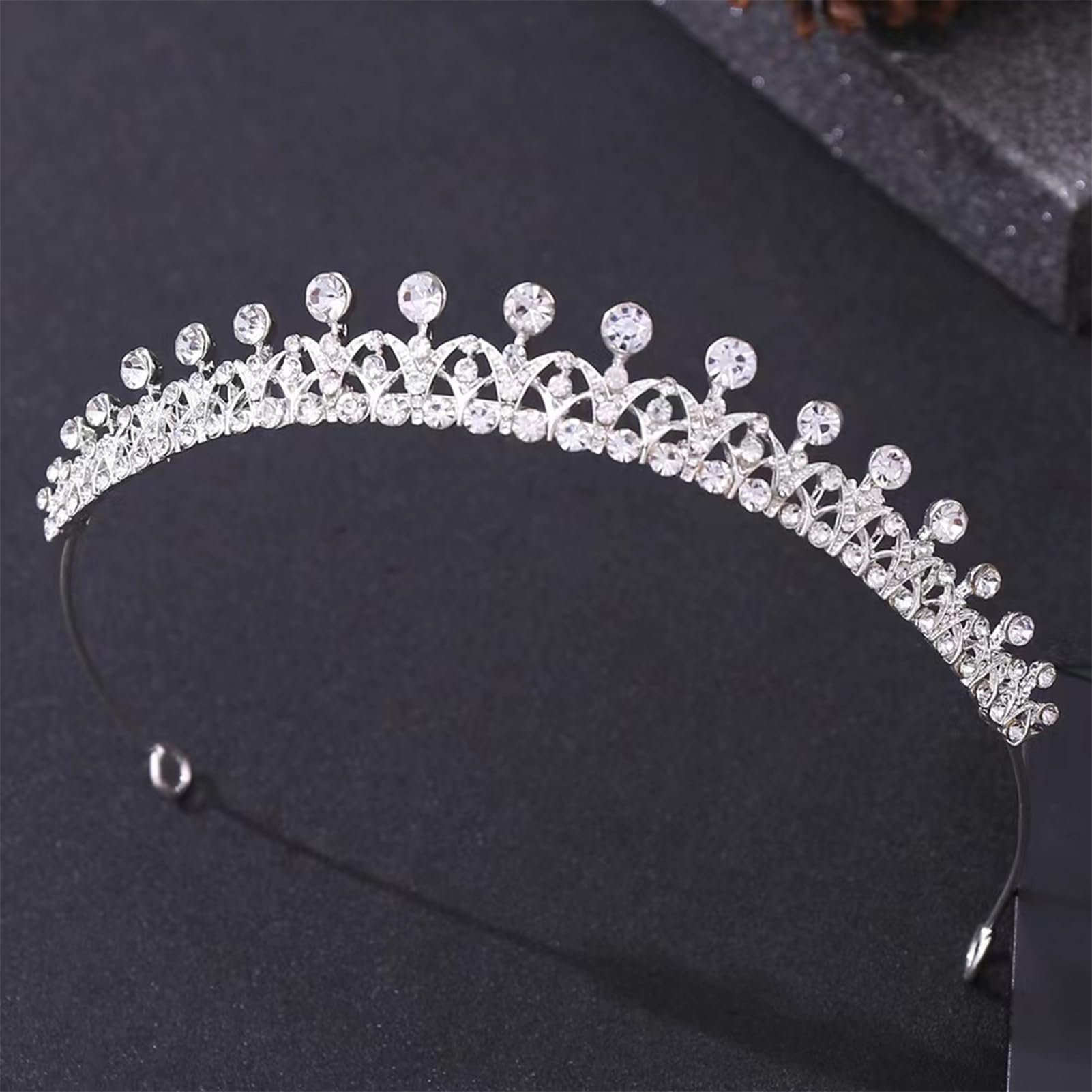 FASSME Golden Bridal Headpiece - Simple Wedding Tiara & Performance Hair Accessories for Halloween, Birthday, Anniversary | Elegant Headwear for Brides, Dancers & Special Occasions